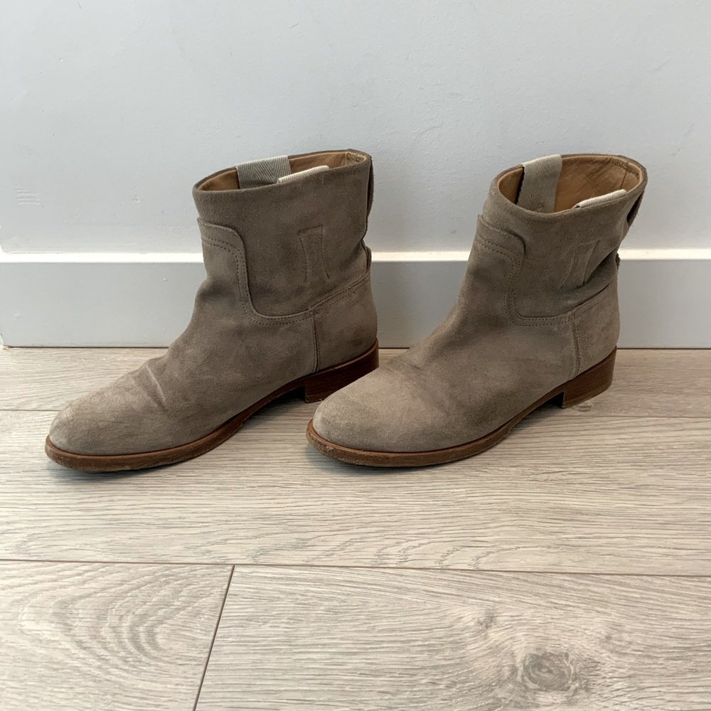 Rag & Bone NY Flat Suede Western Style Ankle Boots